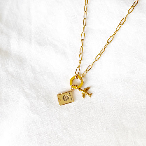 PAPER CLIP CHARM NECKLACE